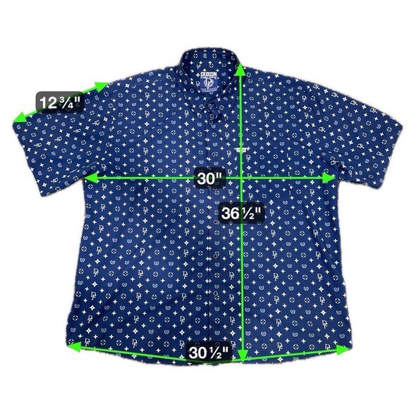 Dixxon Flannel Blue Bougie All Over Print Short Sleeve Shirt 4XL - Picture 2 of 9